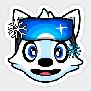 Happy Skier Alaskan Malamute Brook Sticker